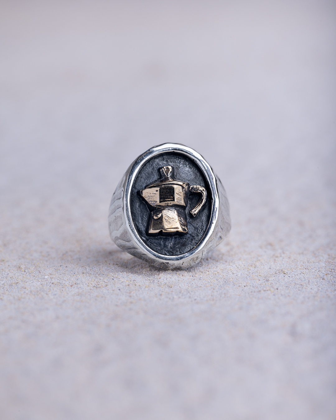 Anello Moka chevalier ovale