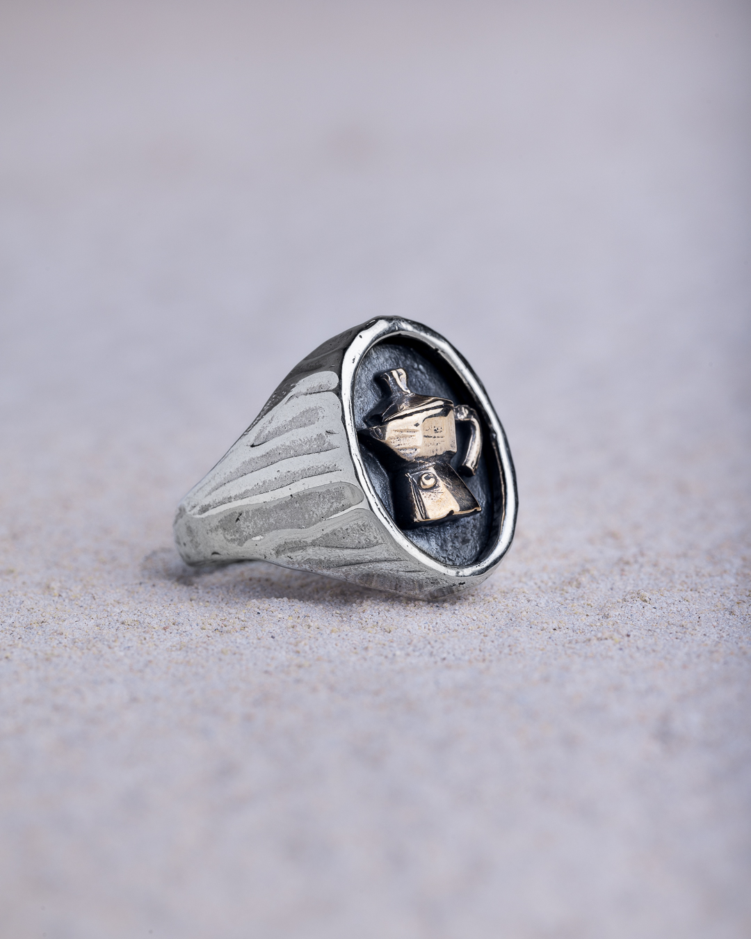 Anello Moka chevalier ovale