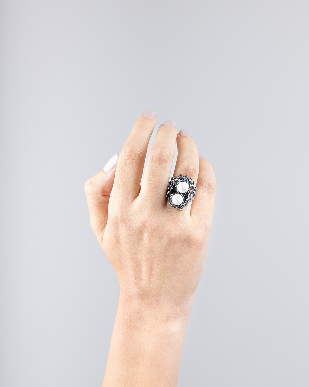 Anello Perle di Coco 2 perle