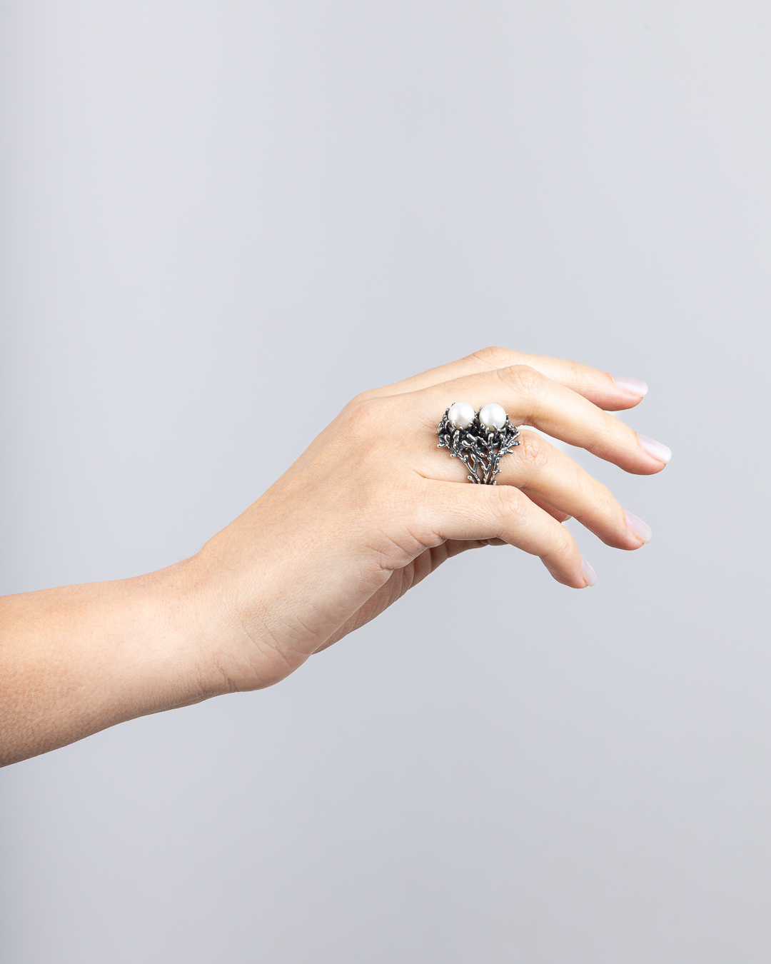 Anello Perle di Coco 2 perle