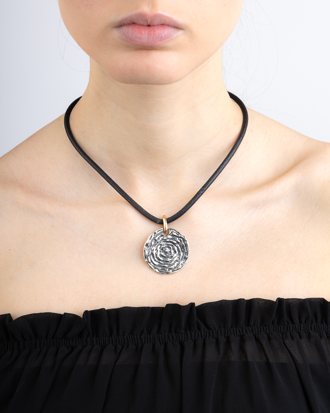 Ciondolo piastra Tonda argento