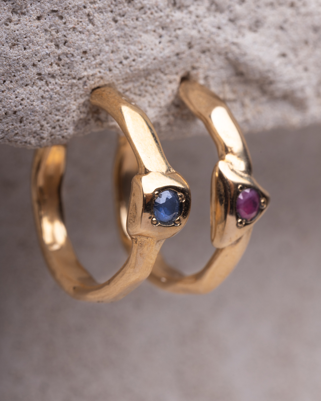 Orecchini Iride coppia misti triangolo/quadrato placcati oro