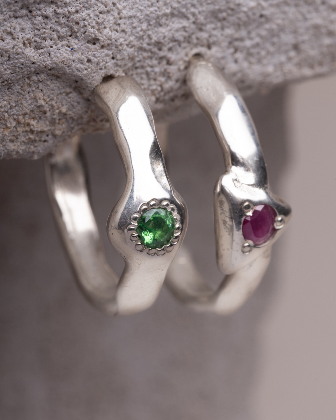 Orecchini Iride coppia misti triangolo/tondo