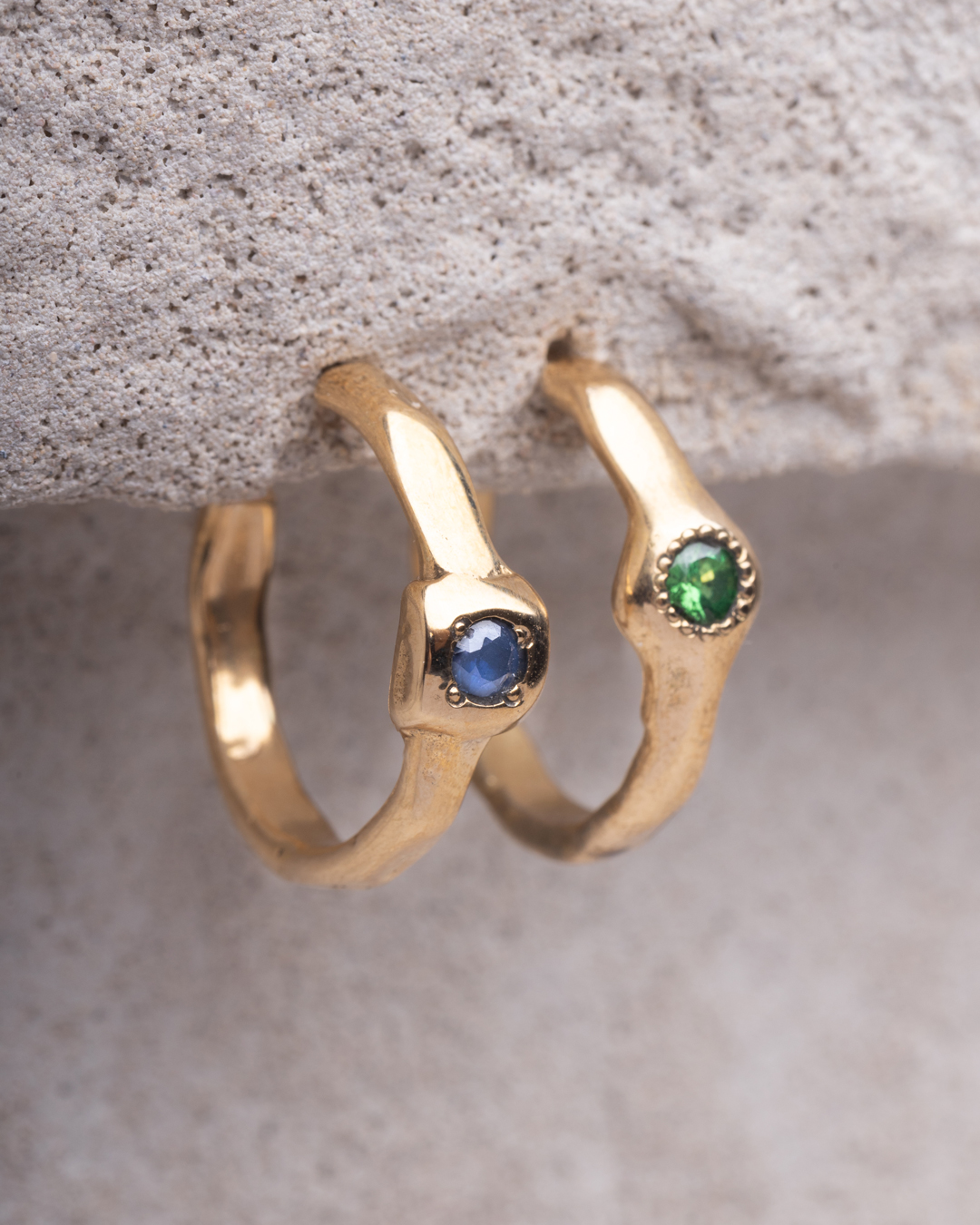 Orecchini Iride coppia misti tondo/quadrato placcati oro