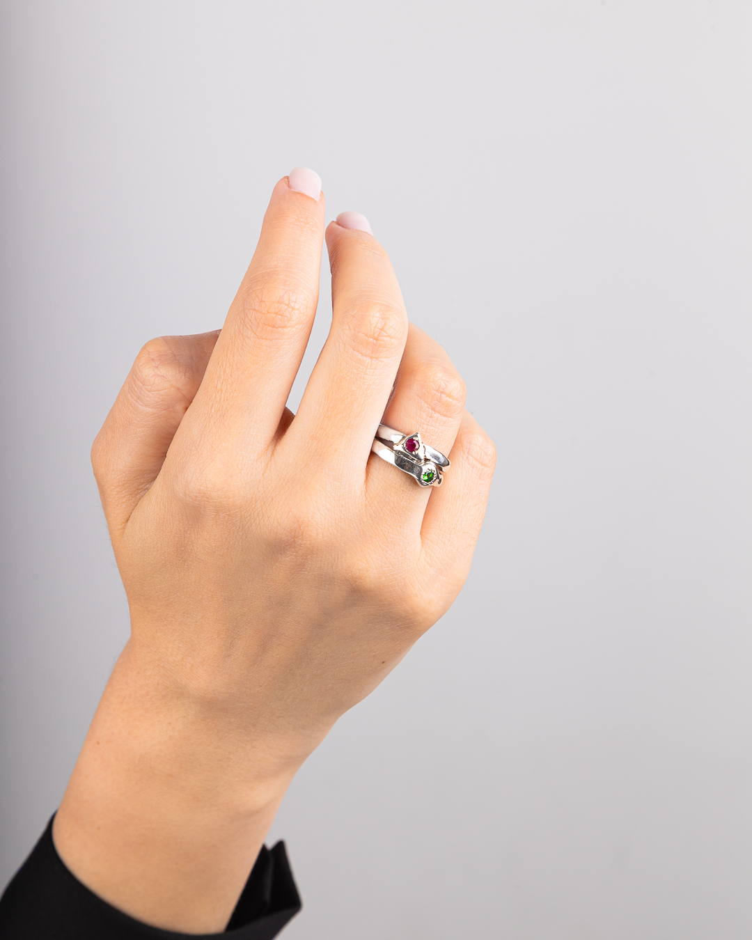 Anello Iride doppio/tondo triangolo