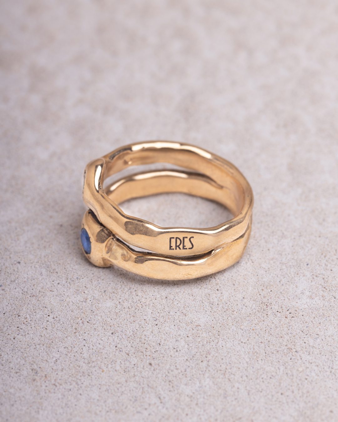 Anello Iride doppio tondo/quadrato placcato oro