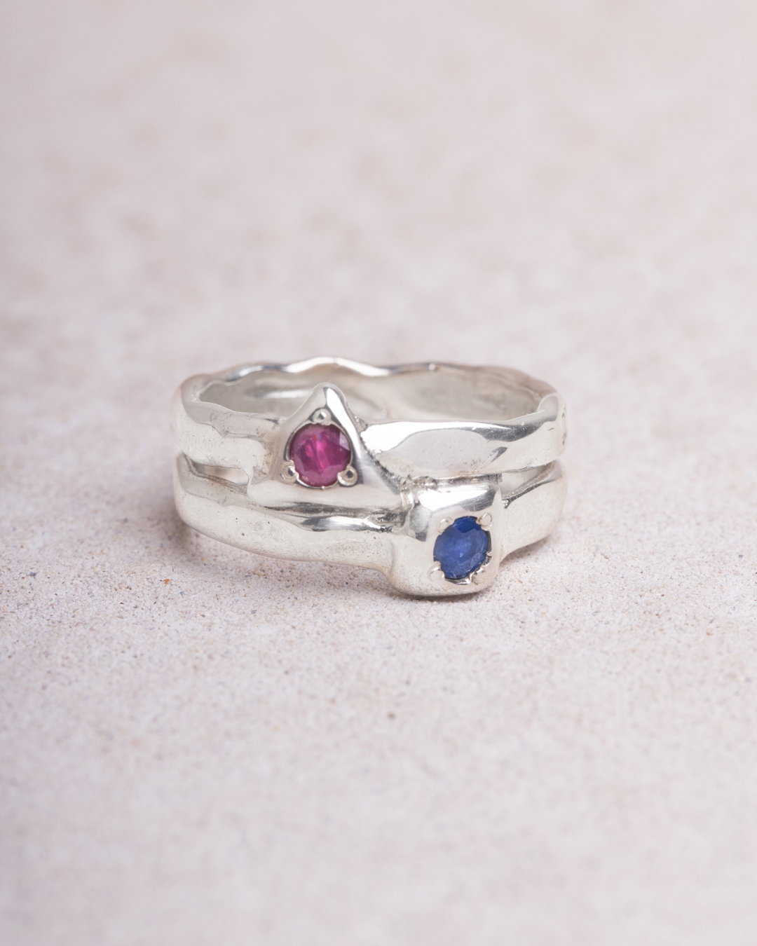 Anello Iride doppio quadrato/triangolo