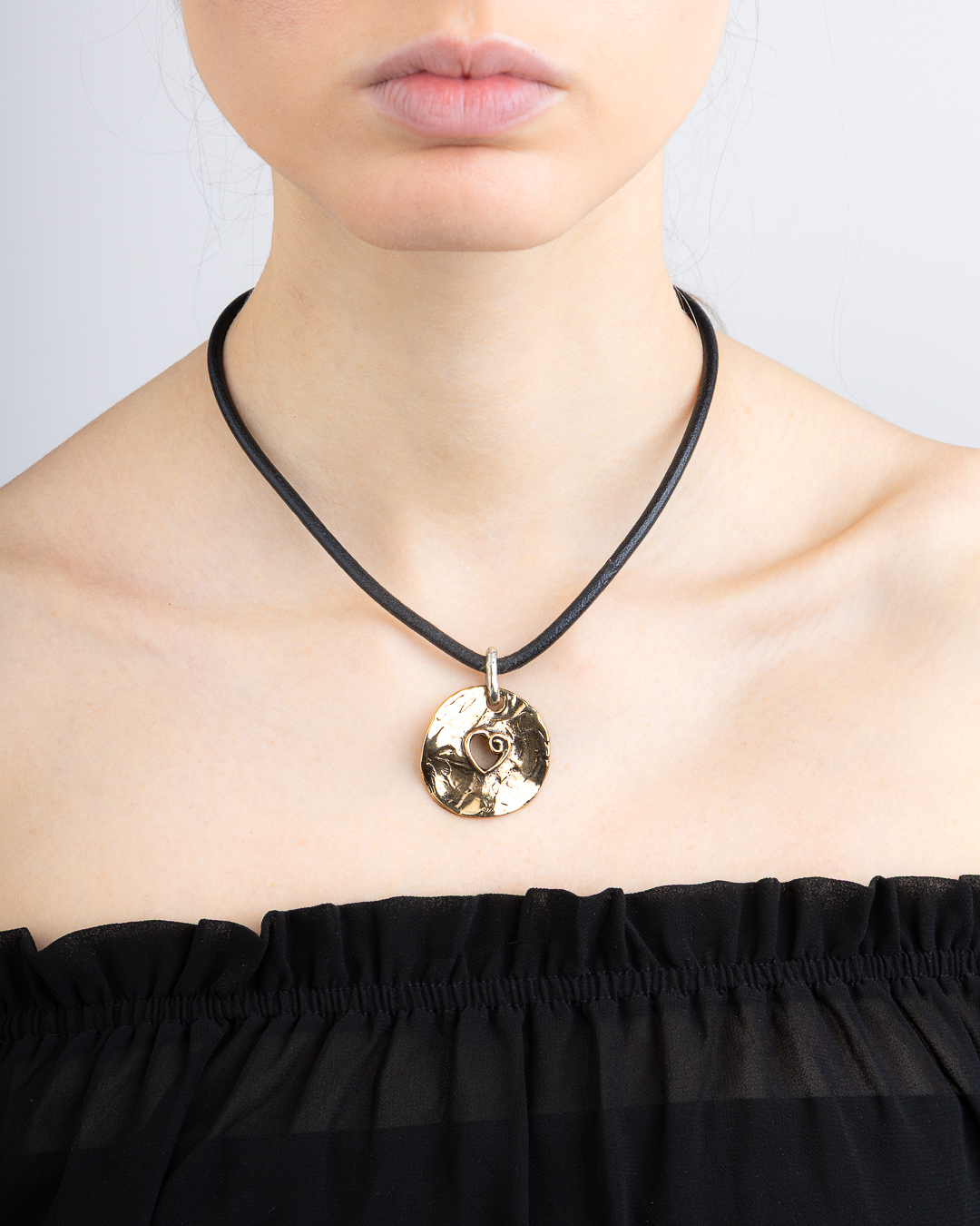 Ciondolo piastra cuore Palpiti bronzo