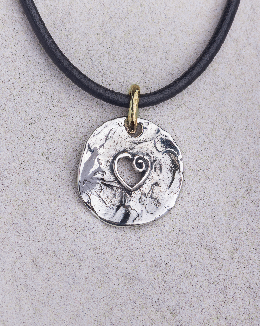 Ciondolo piastra cuore Palpiti argento