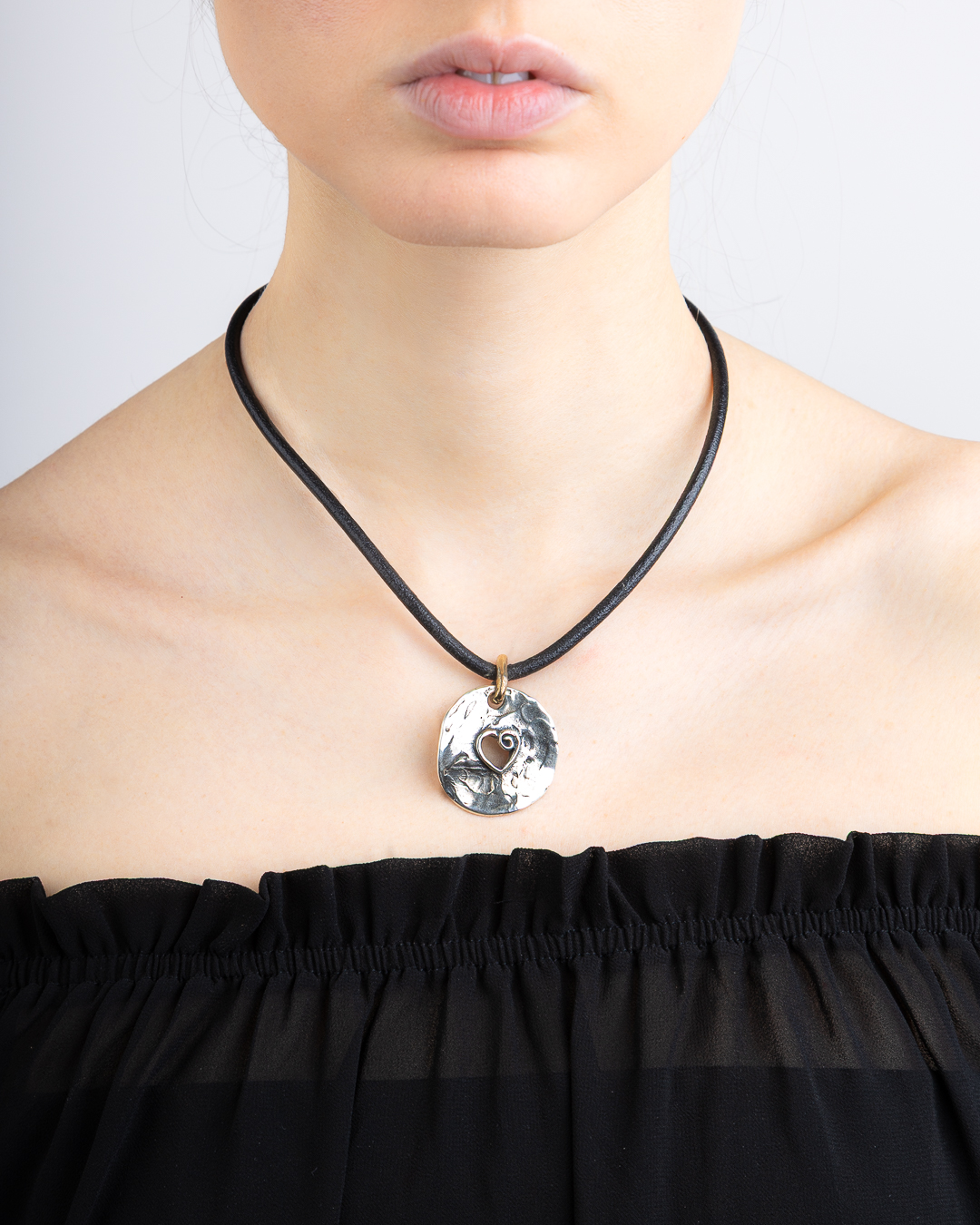 Ciondolo piastra cuore Palpiti argento