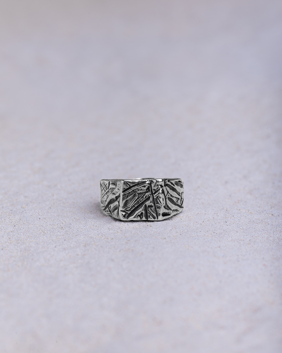 Anello sigillo quadrato Tagli argento