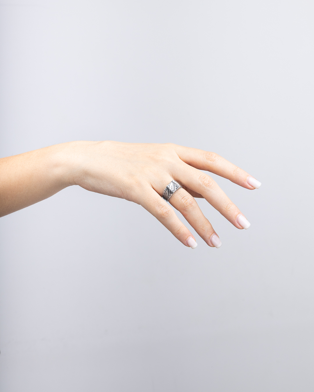 Anello sigillo quadrato Tagli argento
