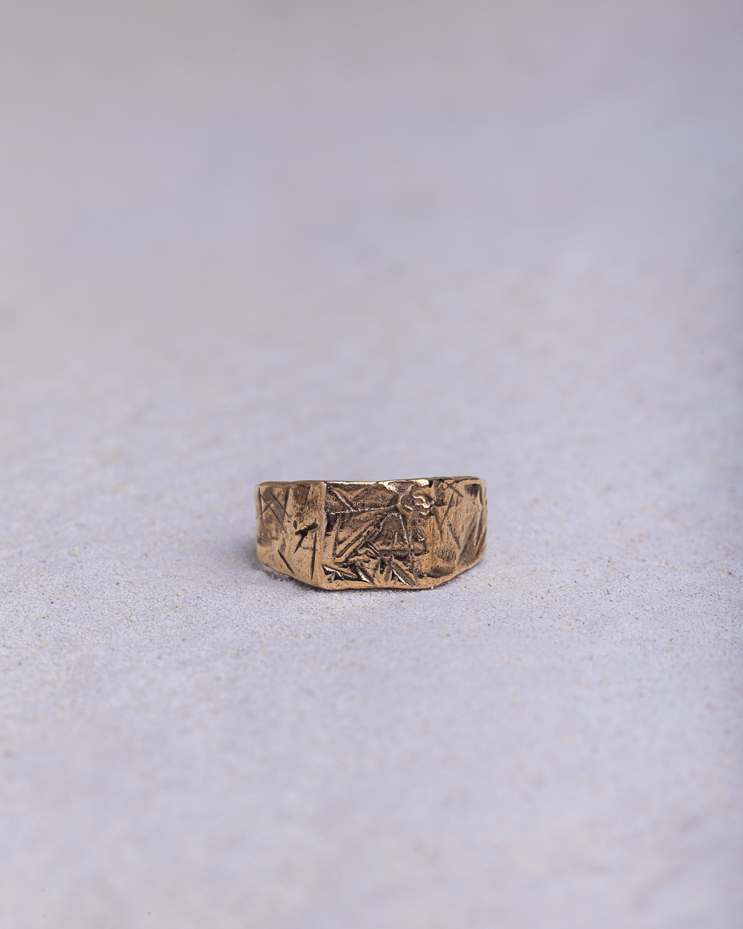 Anello sigillo quadrato Tagli bronzo