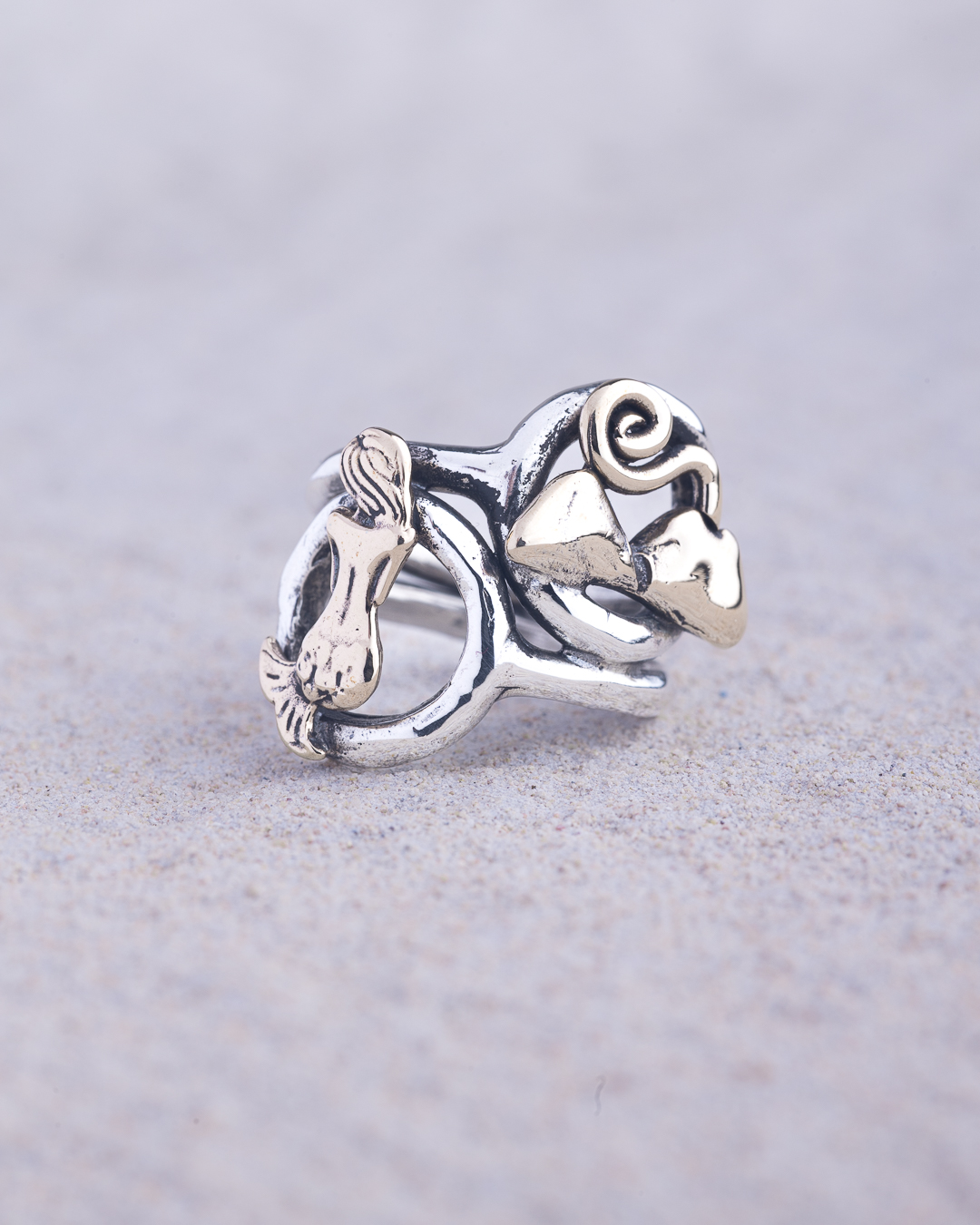 Anello FiloSpesso Doppio inserto traforato