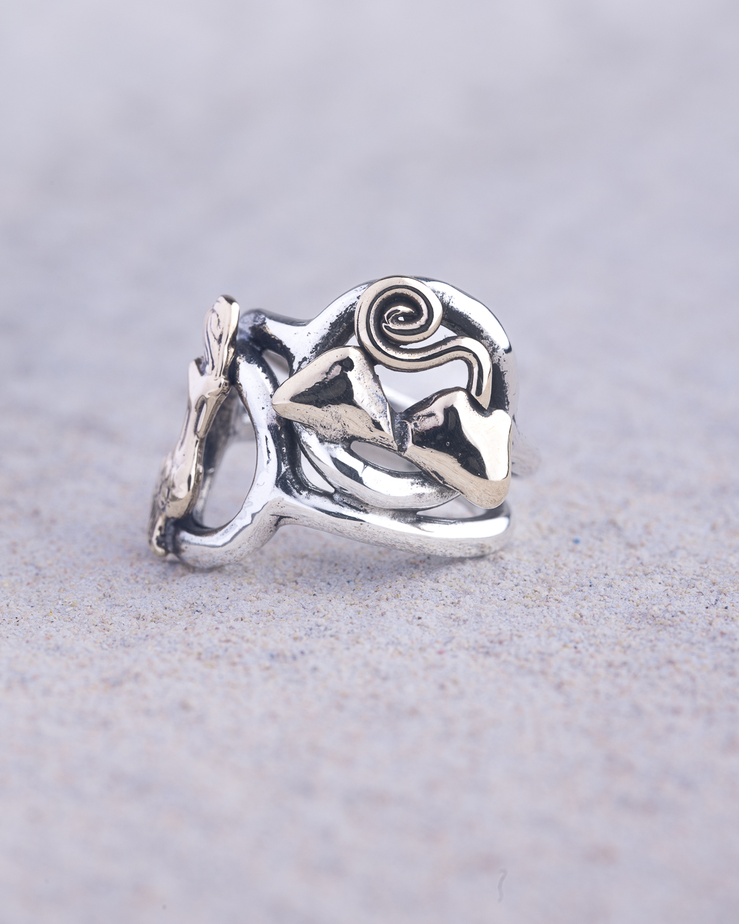 Anello FiloSpesso Doppio inserto traforato