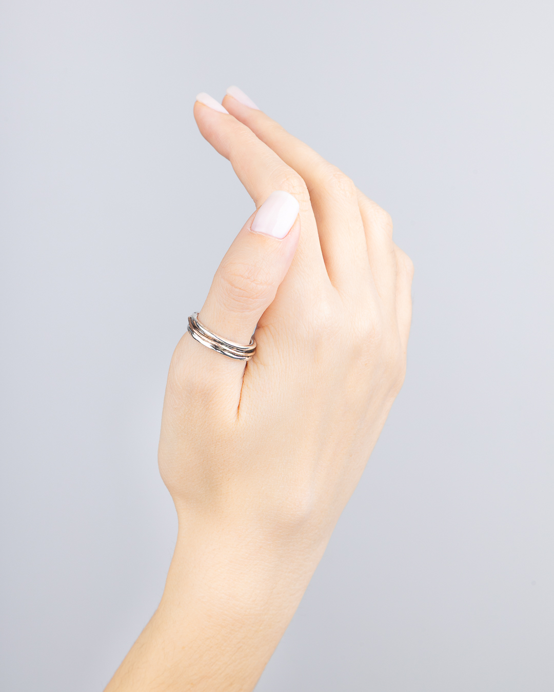 Anello Fascia uomo stretta bicolor