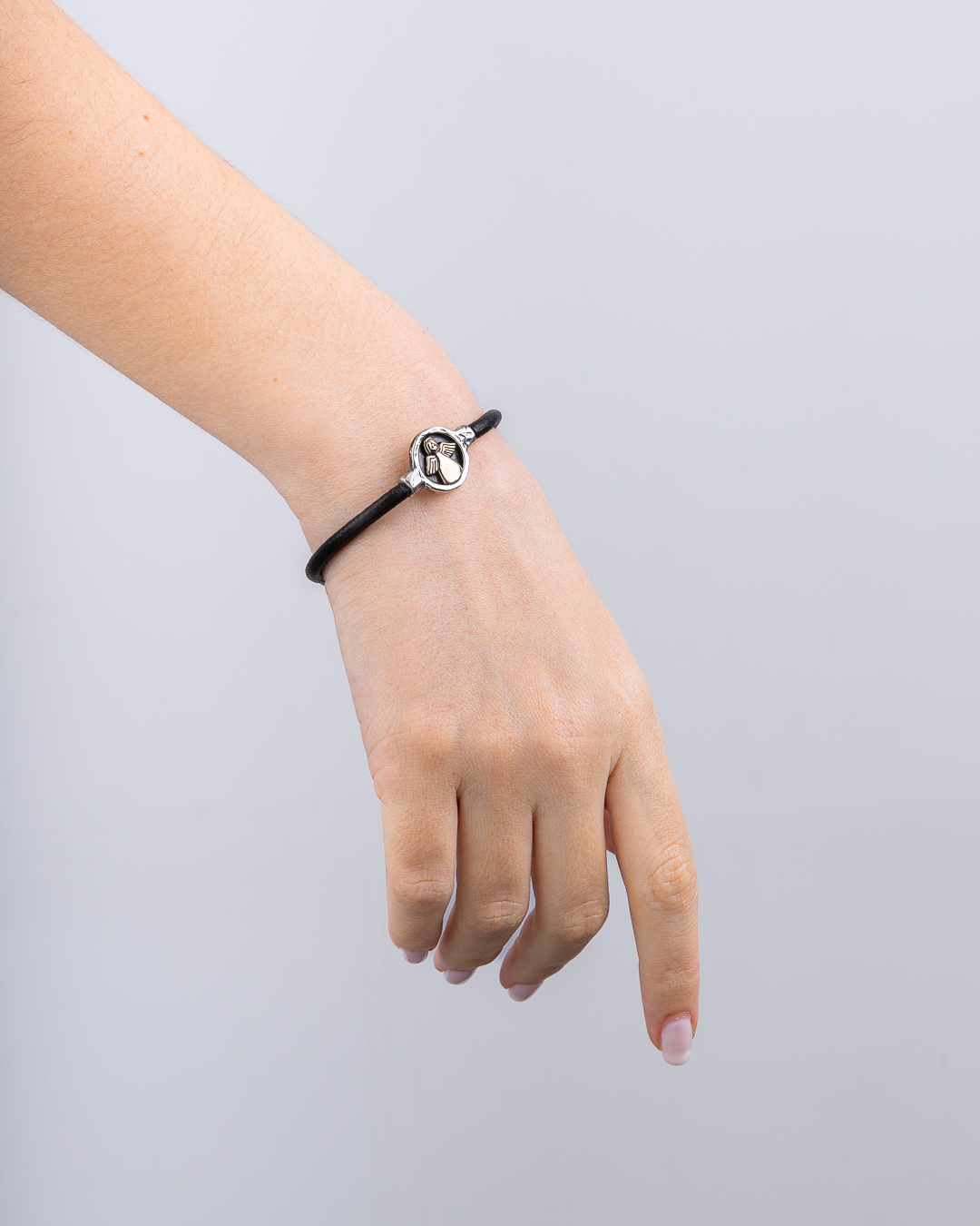 Bracciale Cuoio con placchetta bicolor